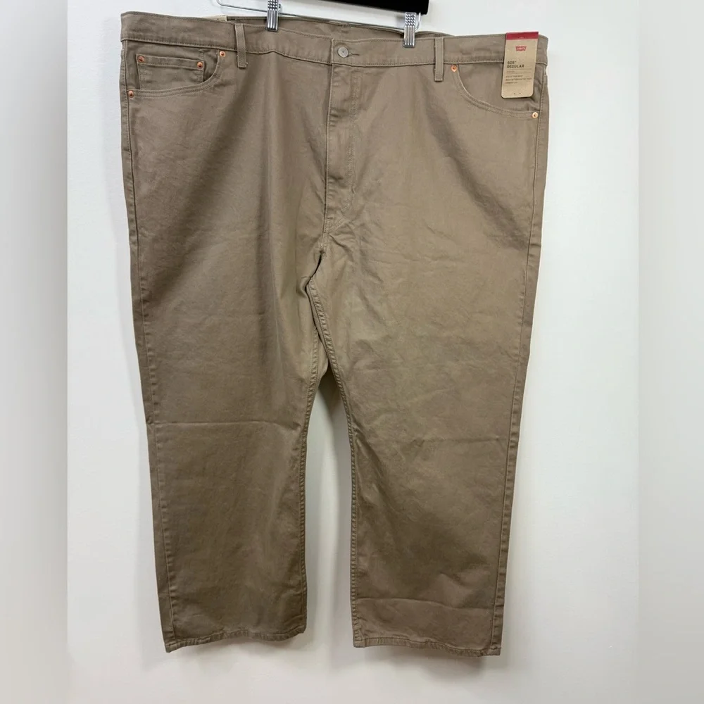 NWT Levi's Tan 505 Jeans Regular Stretch size 54x28